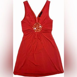 BCBGMAXAZRIA Red A Line Mini Cocktail Dress Size 6